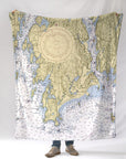 Hermit Island Nautical Chart Blanket - Maritime Tribes USABlanket