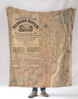 Hudson River 1864 Antique Map Blanket - Maritime Tribes USABlanket