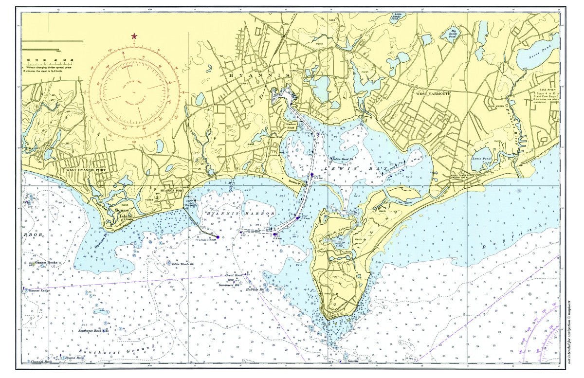 Hyannis Harbor, MA Chart Placemat - Maritime Tribes USALaminated Placemat