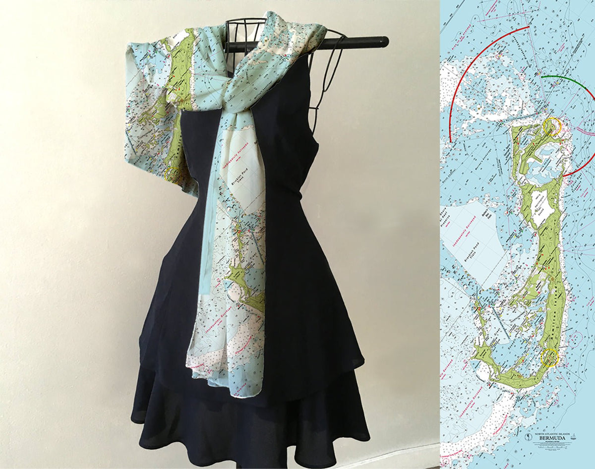 Imray's Bermuda Nautical Chart Scarf - Maritime Tribes USAScarf