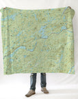 Inlet, NY Adirondack Park Lakes Topo Map Blanket - Maritime Tribes USABlanket