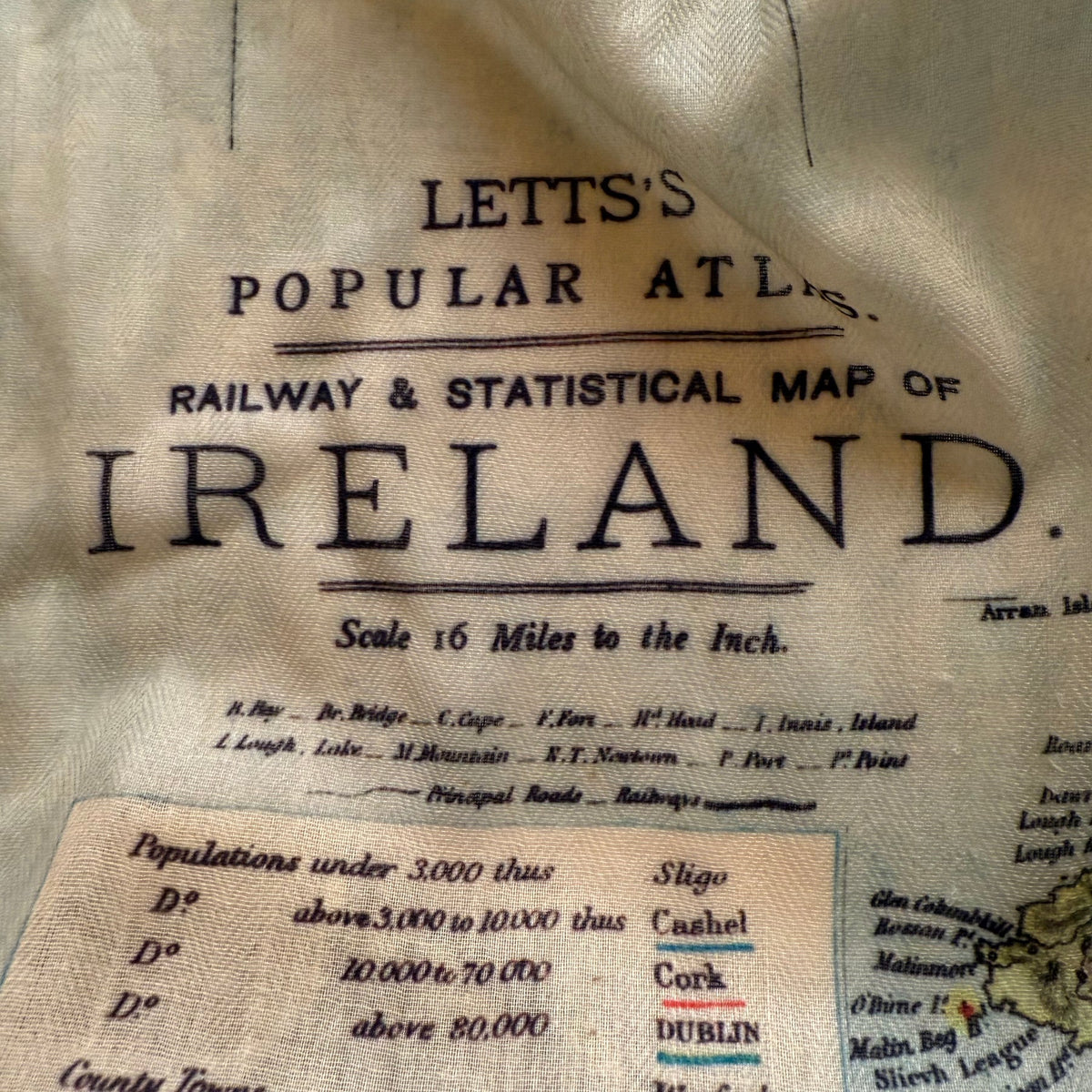 Ireland Vintage Map Scarf - Maritime Tribes USAScarf