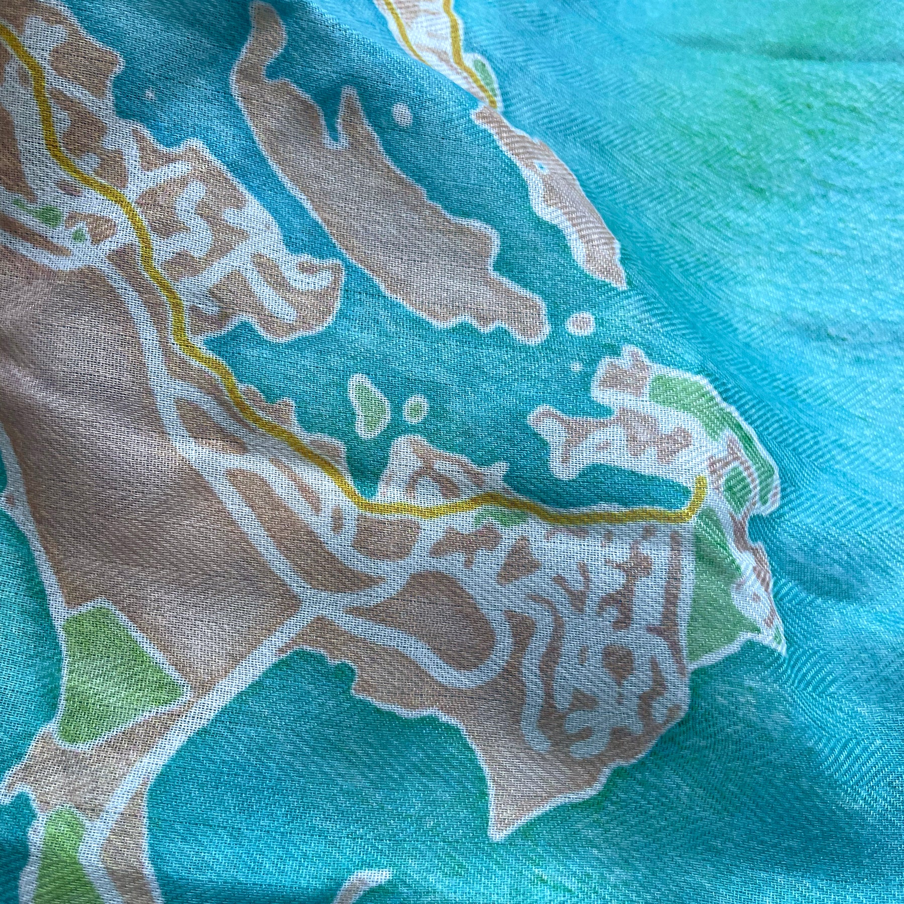 Bermuda Watercolor Map Scarf