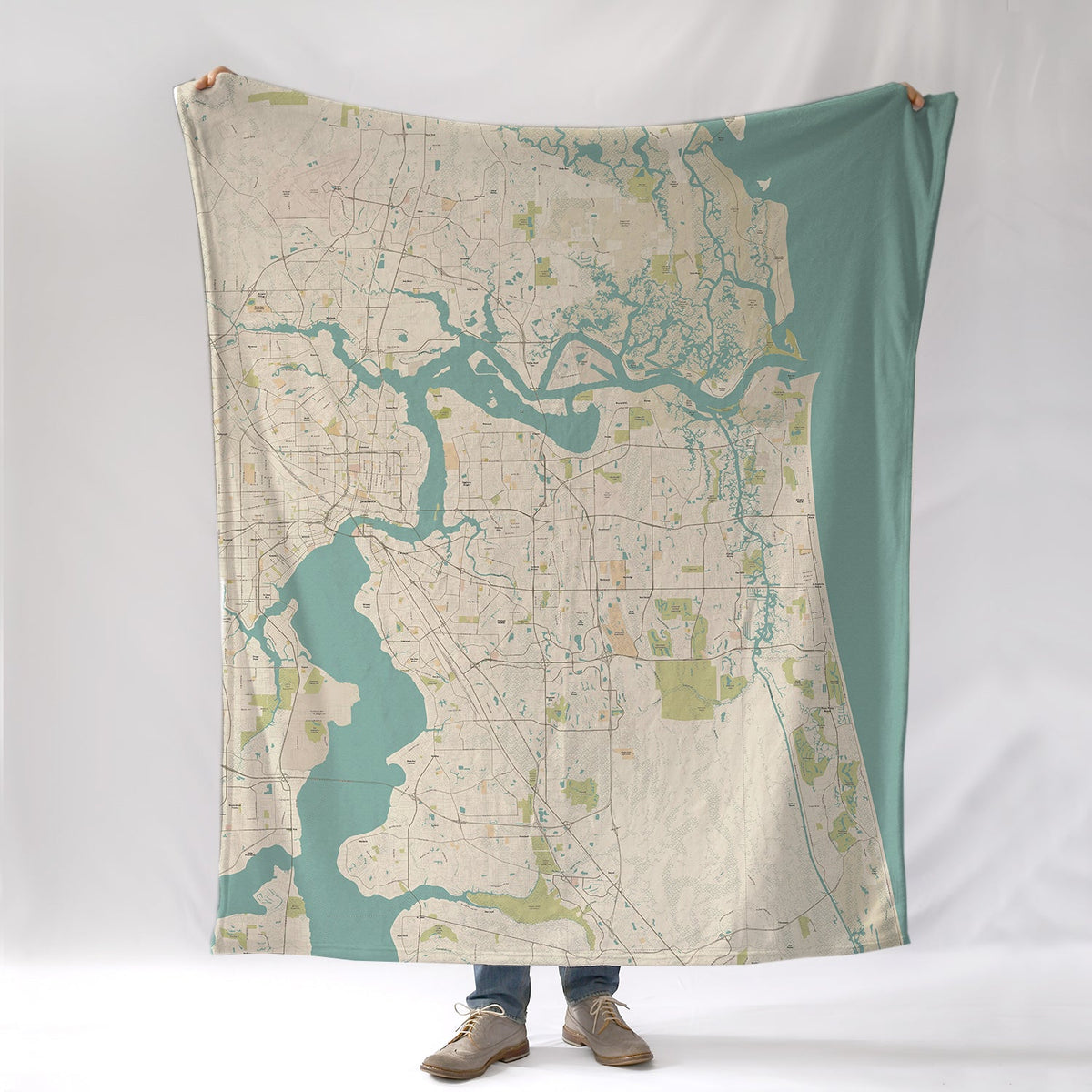 Jacksonville Area Seaglass Map Blanket - Maritime Tribes USABlanket