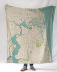 Jacksonville Area Seaglass Map Blanket - Maritime Tribes USABlanket