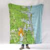 Jacksonville FL Topo Map Blanket - Maritime Tribes USABlanket