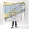 Jamesport, NY Nautical Chart Blanket - Maritime Tribes USABlanket
