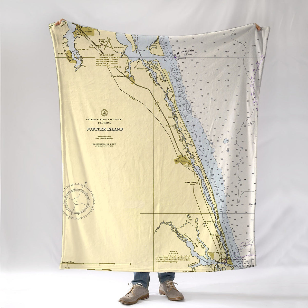 Jupiter InletFL Chart Blanket - Maritime Tribes USABlanket