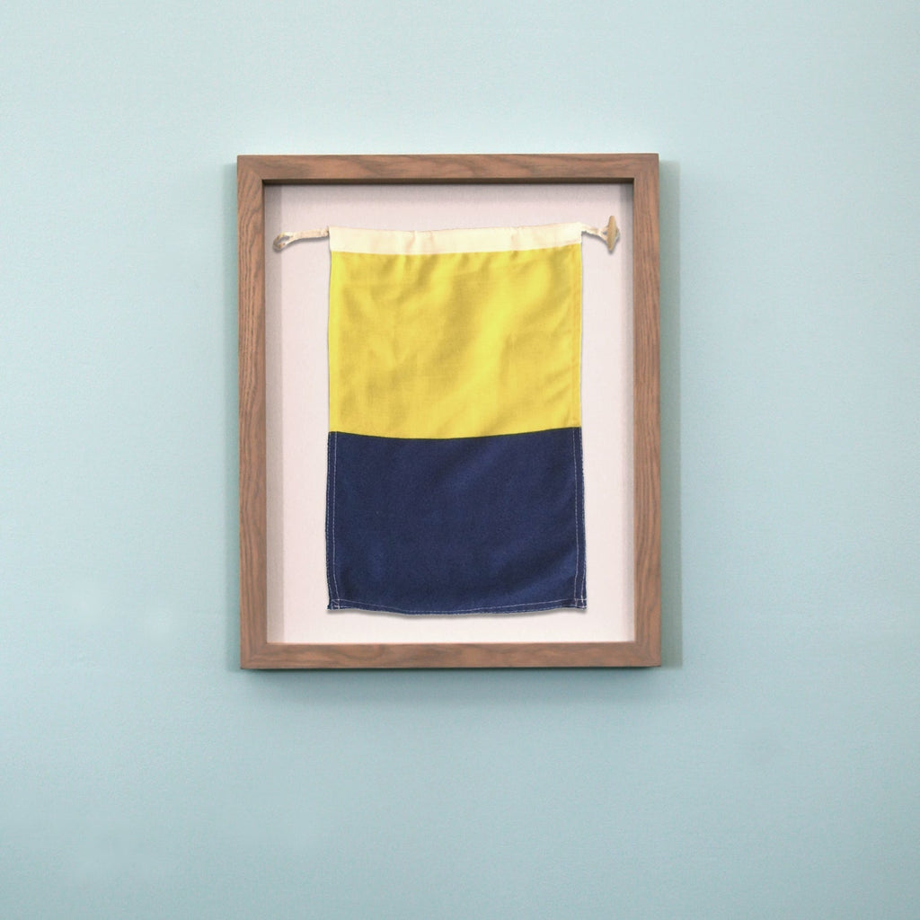 "K" Nautical Flag in Glass-Free Shadow Box Frame - Maritime Tribes USA