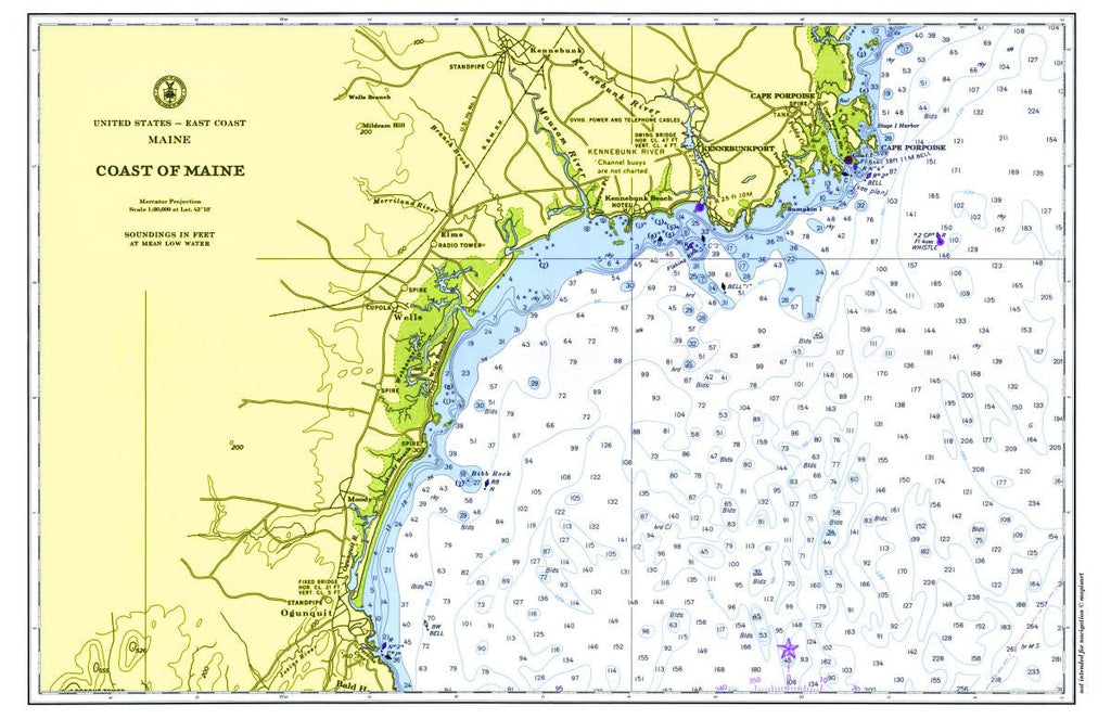 Kennebunkport, Maine Chart Placemat - Maritime Tribes USALaminated Placemat
