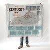 Kentucky Bourbon Distilleries Map Blanket - Maritime Tribes USABlanket