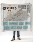 Kentucky Bourbon Distilleries Map Blanket - Maritime Tribes USABlanket