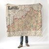 Kentucky Vintage Map Blanket - Maritime Tribes USABlanket
