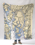 Ketchikan AK Nautical Chart Blanket - Maritime Tribes USABlanket