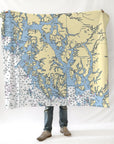 Ketchikan with Prince of Wales Island, AK Nautical Chart Blanket - Maritime Tribes USABlanket