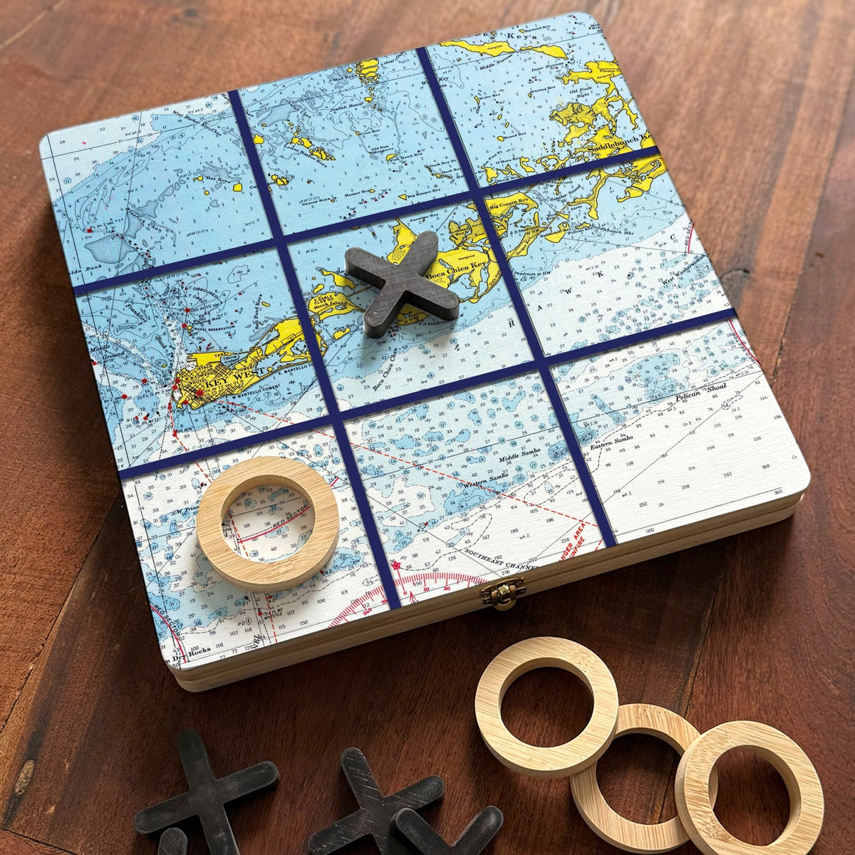 Key West Tic Tac Toe & Mancala - 2 Games in ONE - Maritime Tribes USA