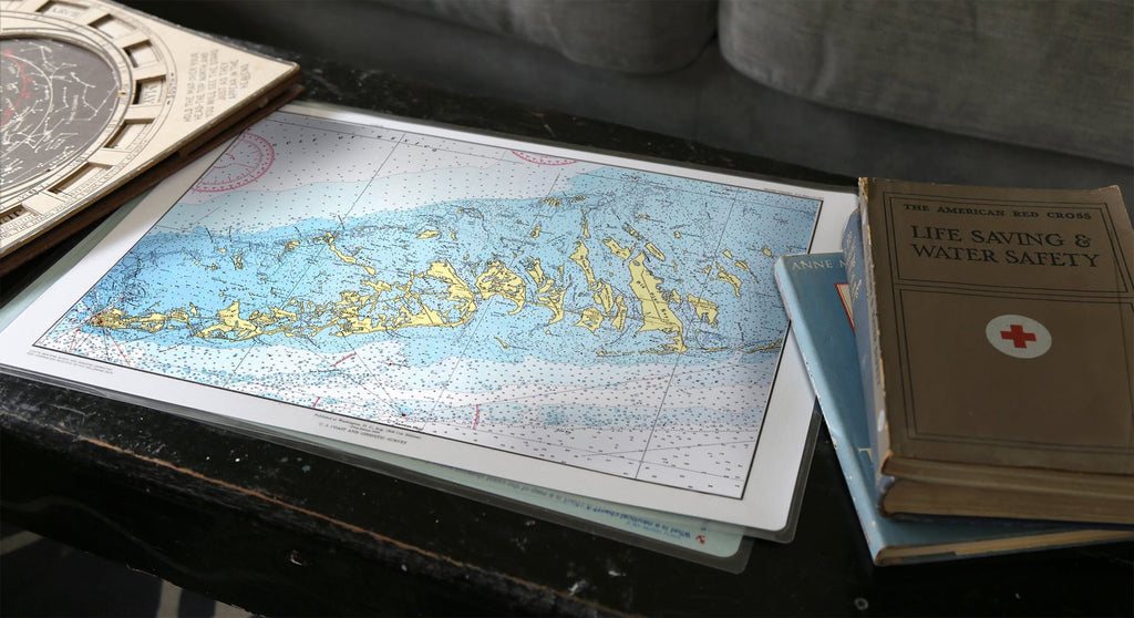 Key West to Big Pine Key, Florida Chart Placemat - Maritime Tribes USALaminated Placemat