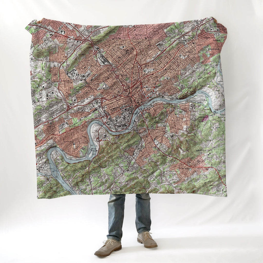 Knoxville, TN Topo Map Blanket - Maritime Tribes USABlanket