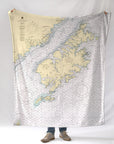 Kodiak Island, Nautical Chart Blanket - Maritime Tribes USABlanket
