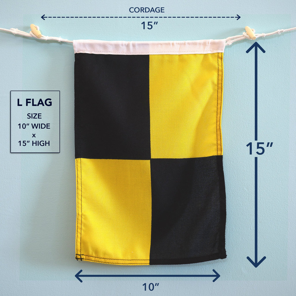 L (Lima) Nautical Signal Flag – Traditional Maritime Code Flag - Maritime Tribes USASignal Flag