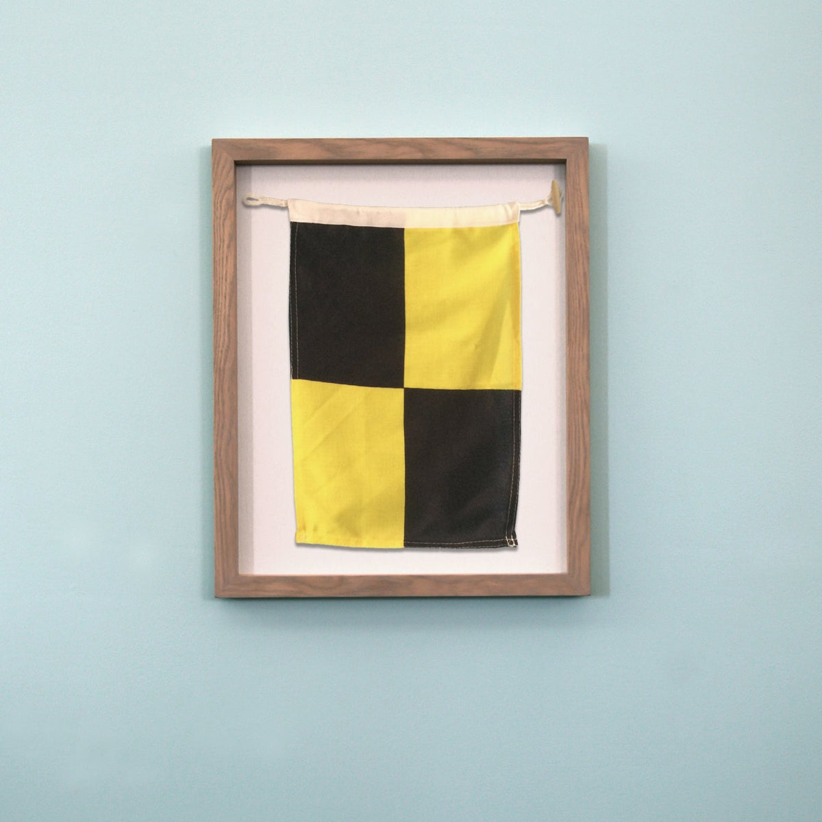 "L" Nautical Flag in Glass-Free Shadow Box Frame - Maritime Tribes USA