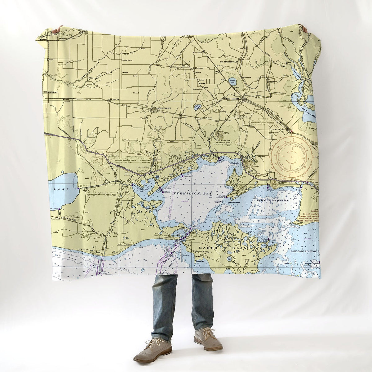 LaFayette Nautical Chart Blanket - Maritime Tribes USABlanket