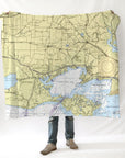 LaFayette Nautical Chart Blanket - Maritime Tribes USABlanket