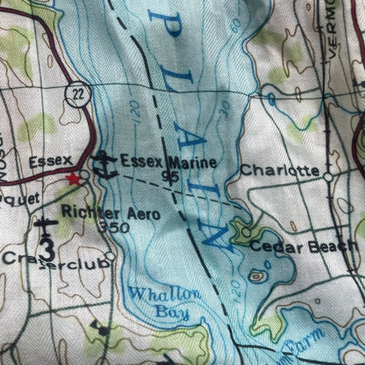 Lake Champlain Topographical Map Scarf - Maritime Tribes USAScarf