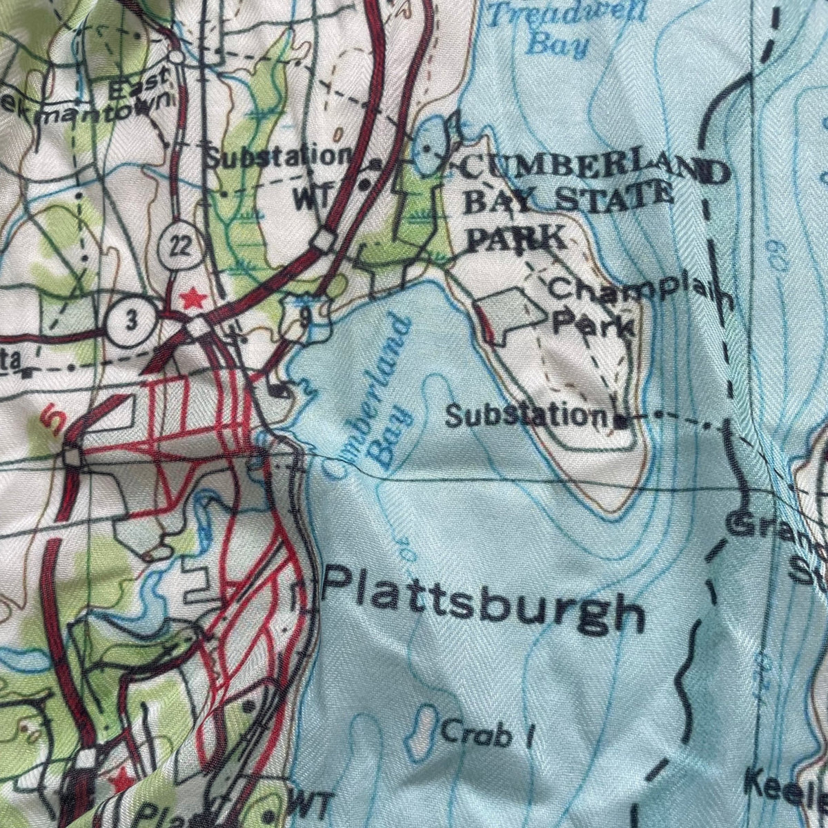 Lake Champlain Topographical Map Scarf - Maritime Tribes USAScarf
