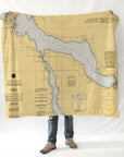 Lake Charlevoix, MI - Nautical Chart Blanket - Maritime Tribes USABlanket