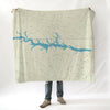 Lake Gaston NC Charted Territory Map Blanket - Maritime Tribes USABlanket