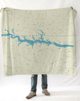 Lake Gaston NC Charted Territory Map Blanket - Maritime Tribes USABlanket