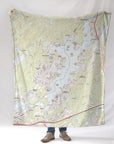 Lake Hopatcong, NJ Topo Map Blanket - Maritime Tribes USABlanket