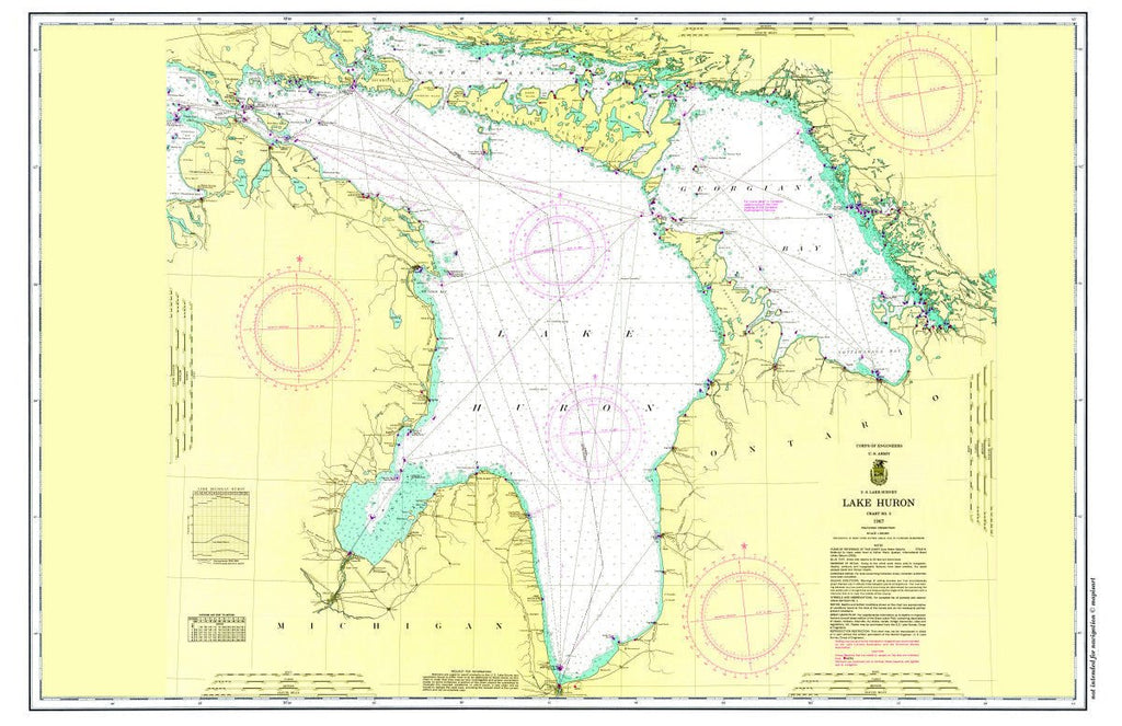 Lake Huron Chart Placemat - Maritime Tribes USALaminated Placemat