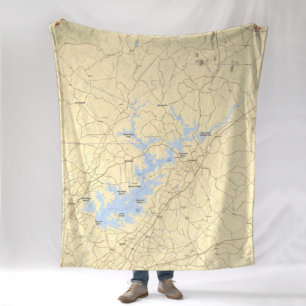 Lake Lanier GA Chart Blanket - Maritime Tribes USABlanket