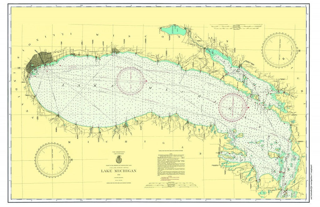 Lake Michigan Chart Placemat - Maritime Tribes USALaminated Placemat