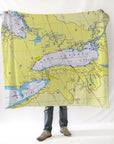 Lake Ontario Nautical Chart Blanket - Maritime Tribes USABlanket