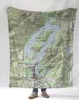 Lake Placid, NY Topo Map Blanket - Maritime Tribes USABlanket