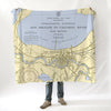 Lake Pontchartrain, New Orleans LA Nautical Chart Blanket - Maritime Tribes USABlanket