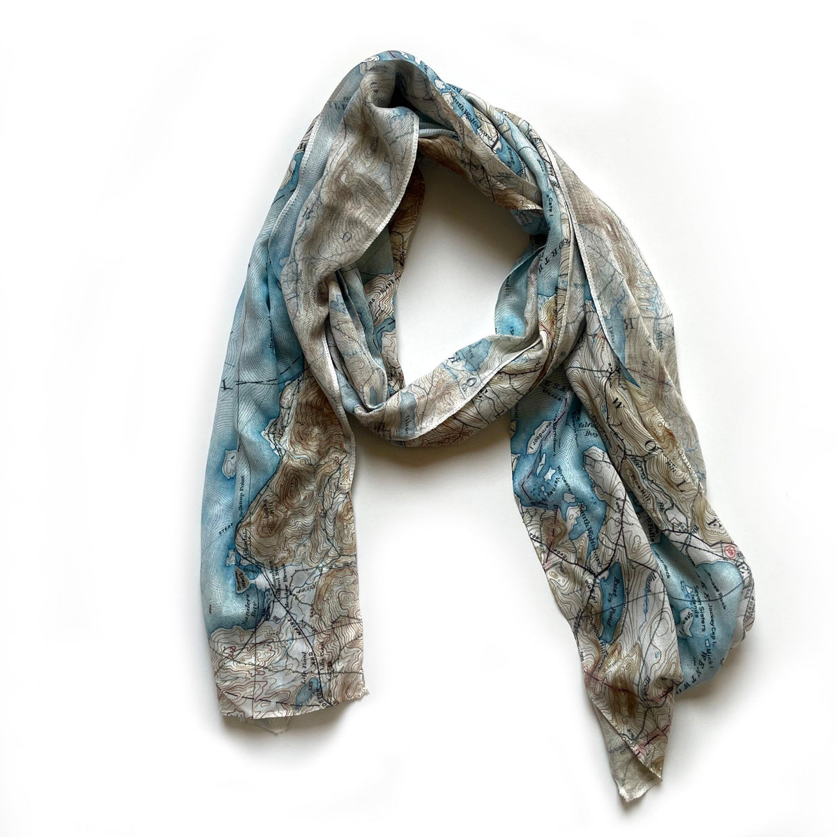 Lake Winnipesaukee, NH Vintage Topo Map Scarf - Maritime Tribes USAScarf