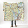 Lake Winnisquam, NH.Topo Map Blanket - Maritime Tribes USABlanket