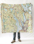 Lake Winnisquam, NH.Topo Map Blanket - Maritime Tribes USABlanket