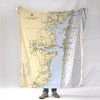 Lavallette (from Island Beach to Mantoloking) NJ Nautical Chart Blanket - Maritime Tribes USABlanket