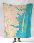 Lavallette, NJ Watercolor Map Blanket - Maritime Tribes USABlanket