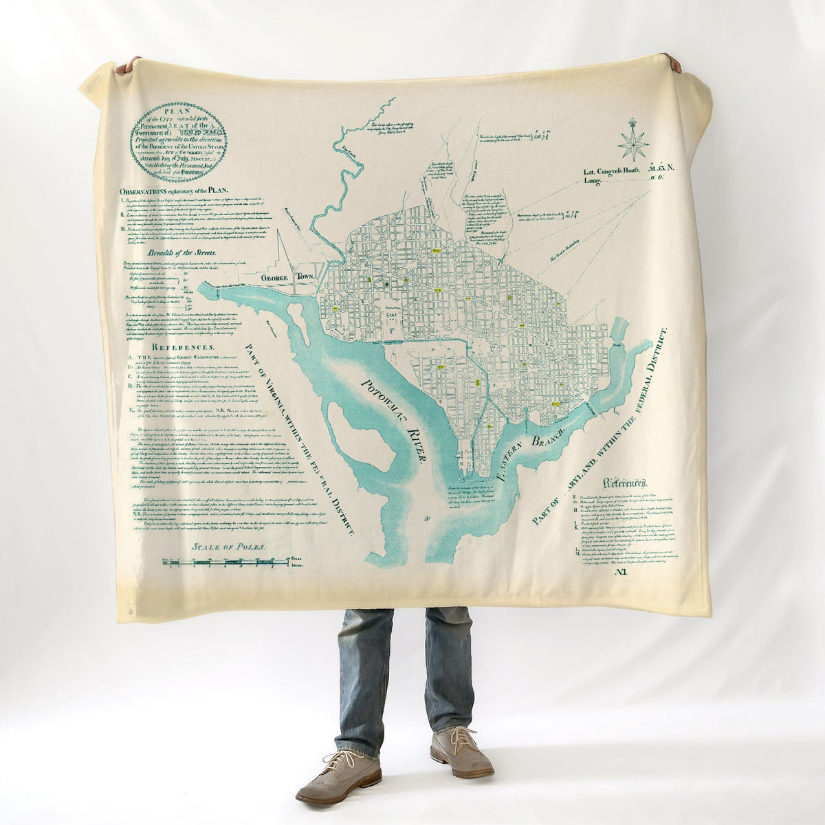 L'Enfant's 1791 Plan of Washington D.C. Blanket - Maritime Tribes USABlanket