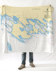 Les Cheneaux, MI.Nautical Chart Blanket - Maritime Tribes USABlanket