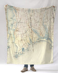 Little Compton, RI Antique Map Blanket - Maritime Tribes USABlanket
