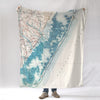 Long Beach Island Antique Style Map Blanket - Maritime Tribes USABlanket