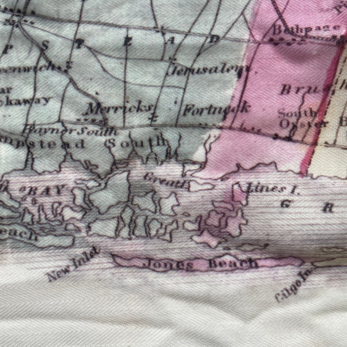 Long Island, NY Vintage Map Scarf - Maritime Tribes USAScarf