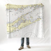 Long Island Sound East - (Riverhead to Montauk), NY Nautical Chart Blanket - Maritime Tribes USABlanket